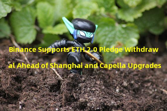 Binance Supports ETH 2.0 Pledge Withdrawal Ahead of Shanghai and Capella Upgrades